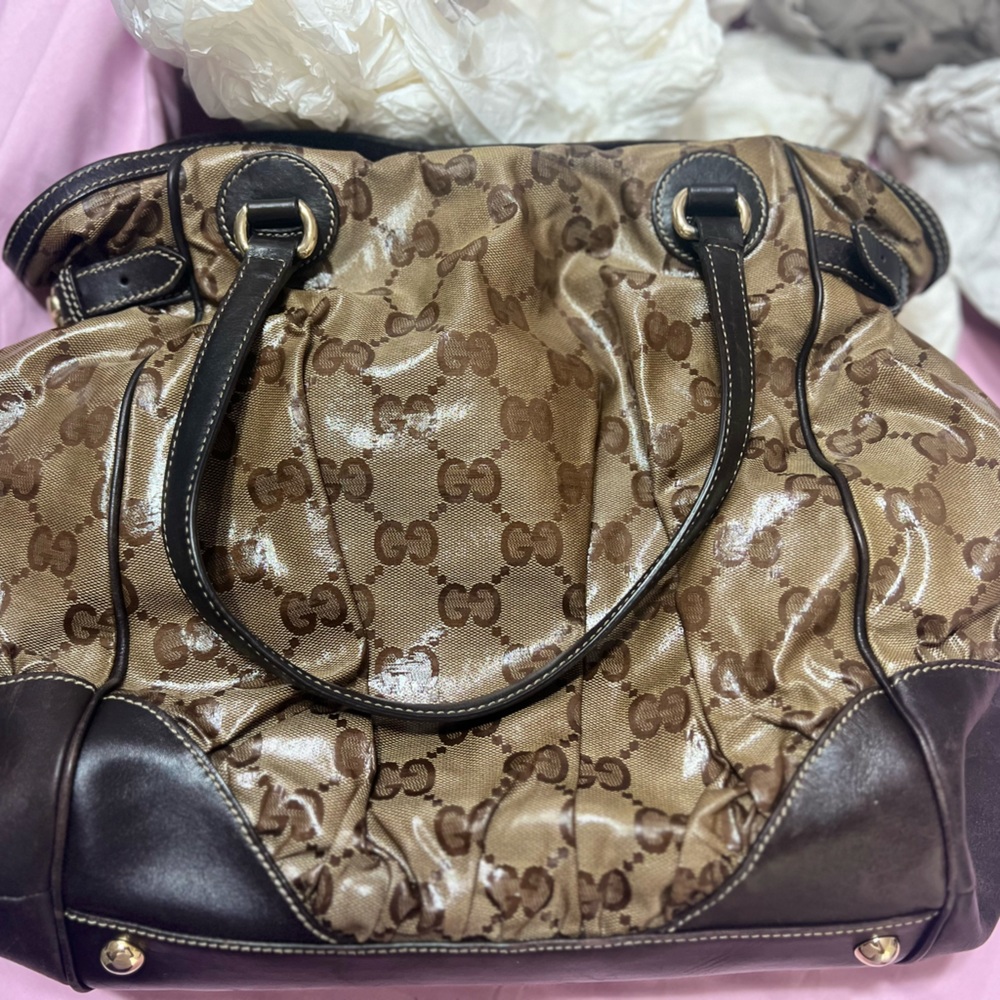 Authentic Gucci GG Crystal Coated Canvas Full Moon Large